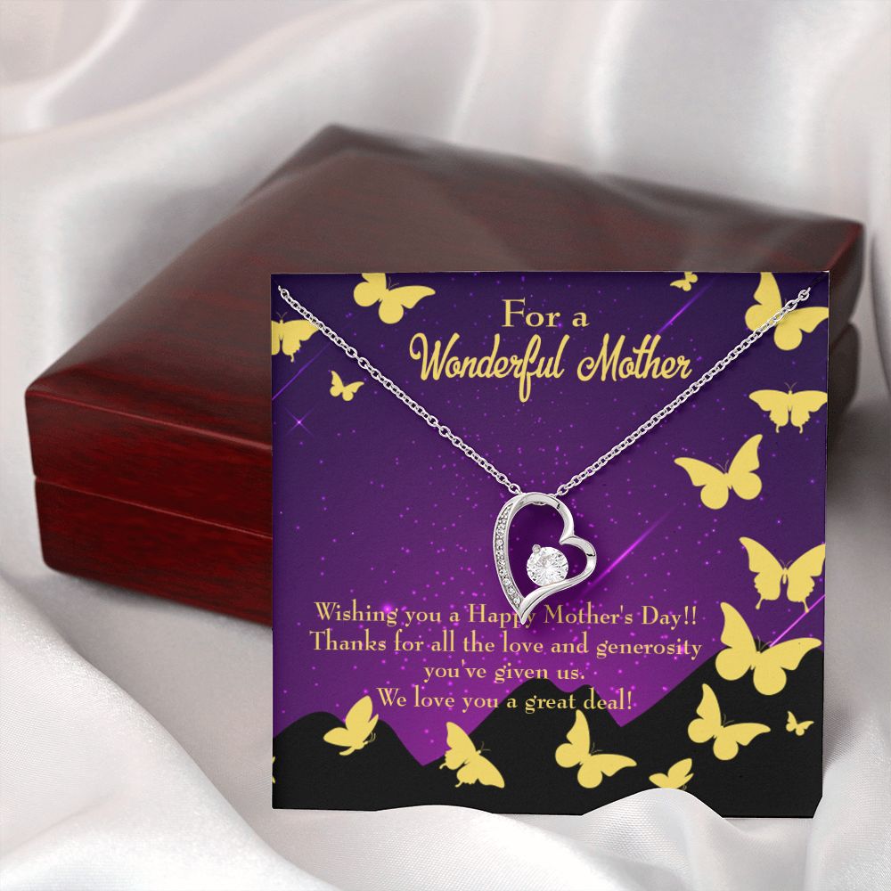 To Mom We Love Forever Necklace w Message Card-Express Your Love Gifts