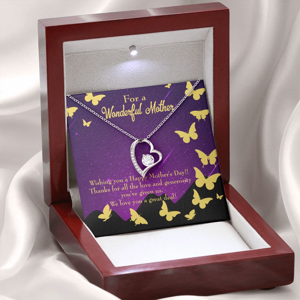 To Mom We Love Forever Necklace w Message Card-Express Your Love Gifts