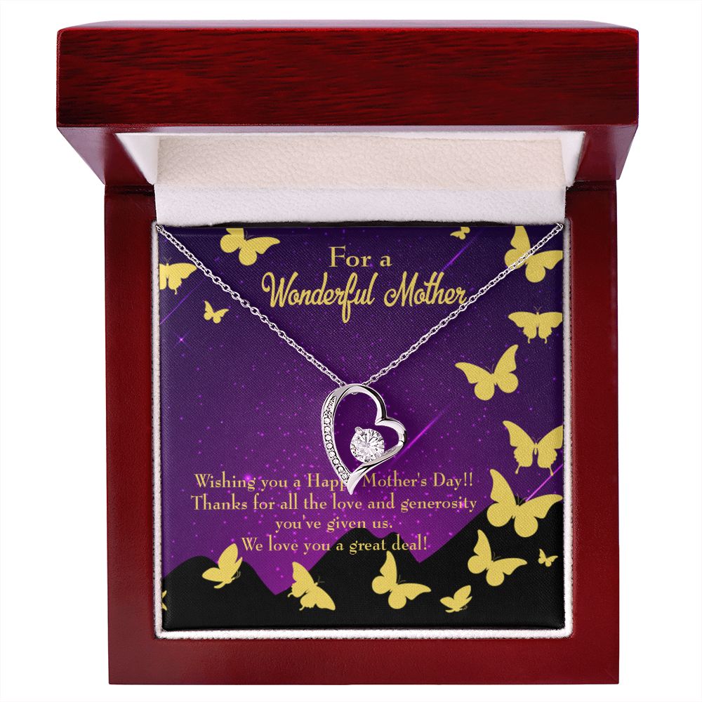 To Mom We Love Forever Necklace w Message Card-Express Your Love Gifts