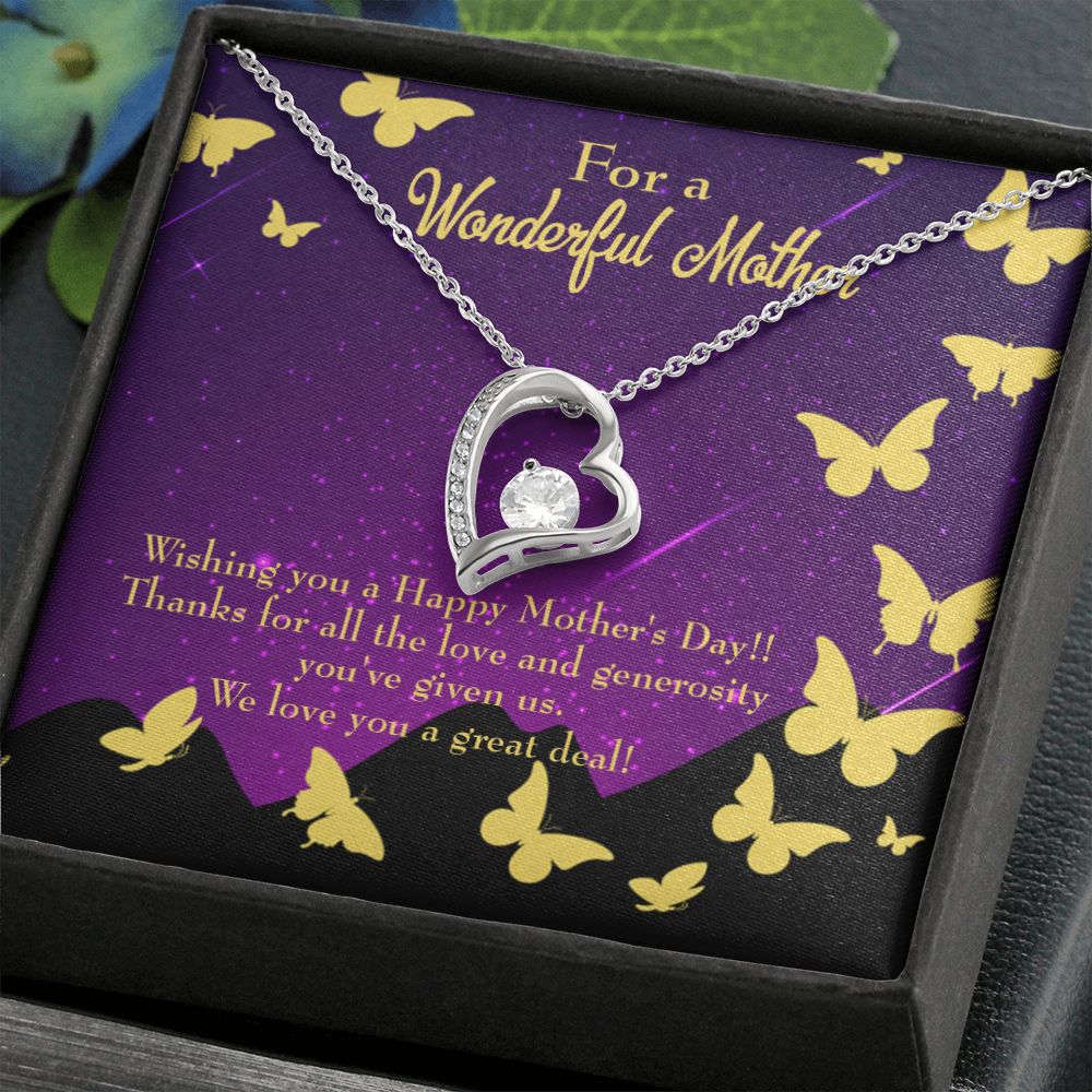To Mom We Love Forever Necklace w Message Card-Express Your Love Gifts