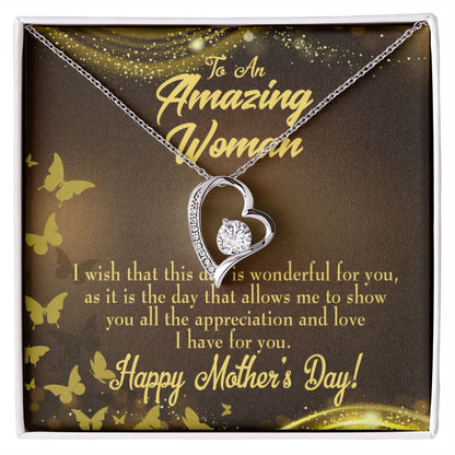 To Mom Wish This Day Forever Necklace w Message Card-Express Your Love Gifts