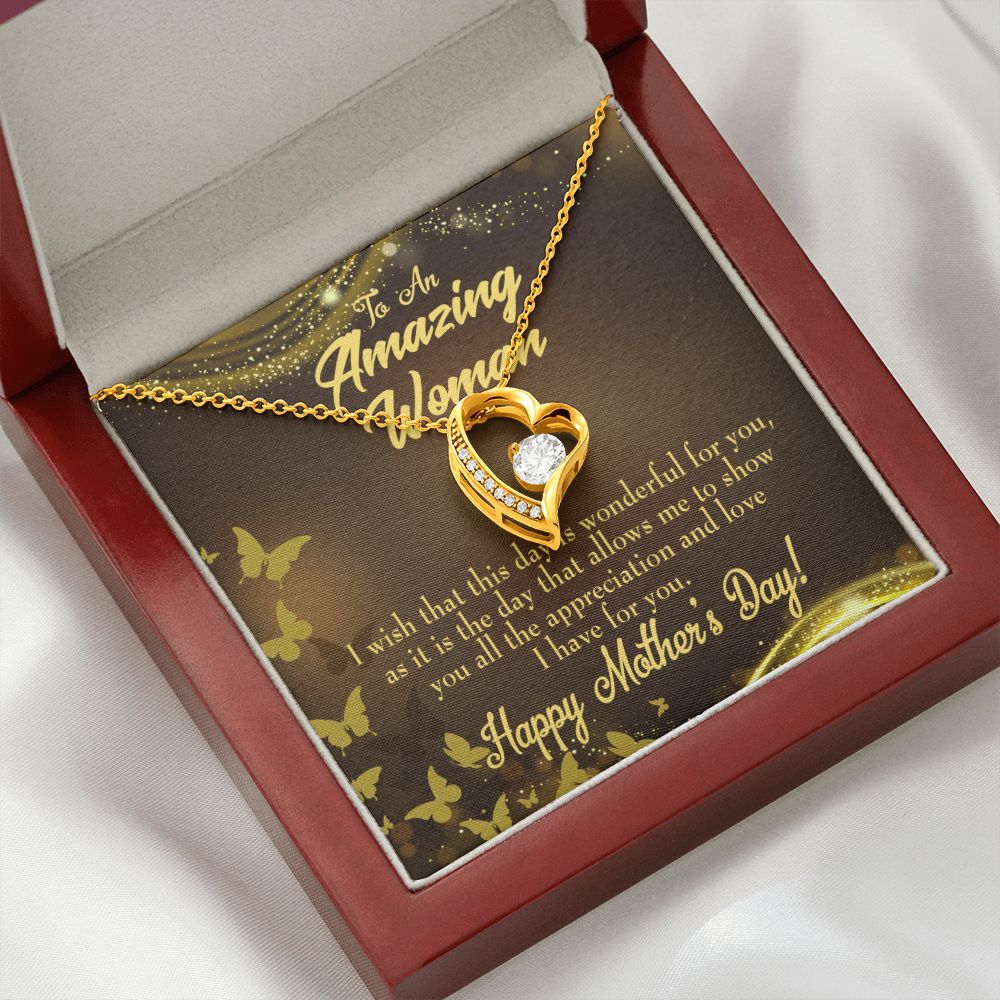 To Mom Wish This Day Forever Necklace w Message Card-Express Your Love Gifts