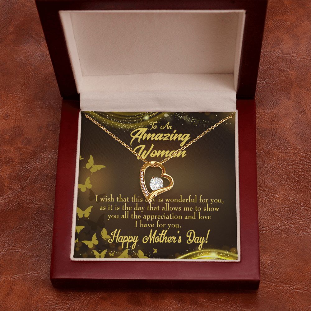 To Mom Wish This Day Forever Necklace w Message Card-Express Your Love Gifts