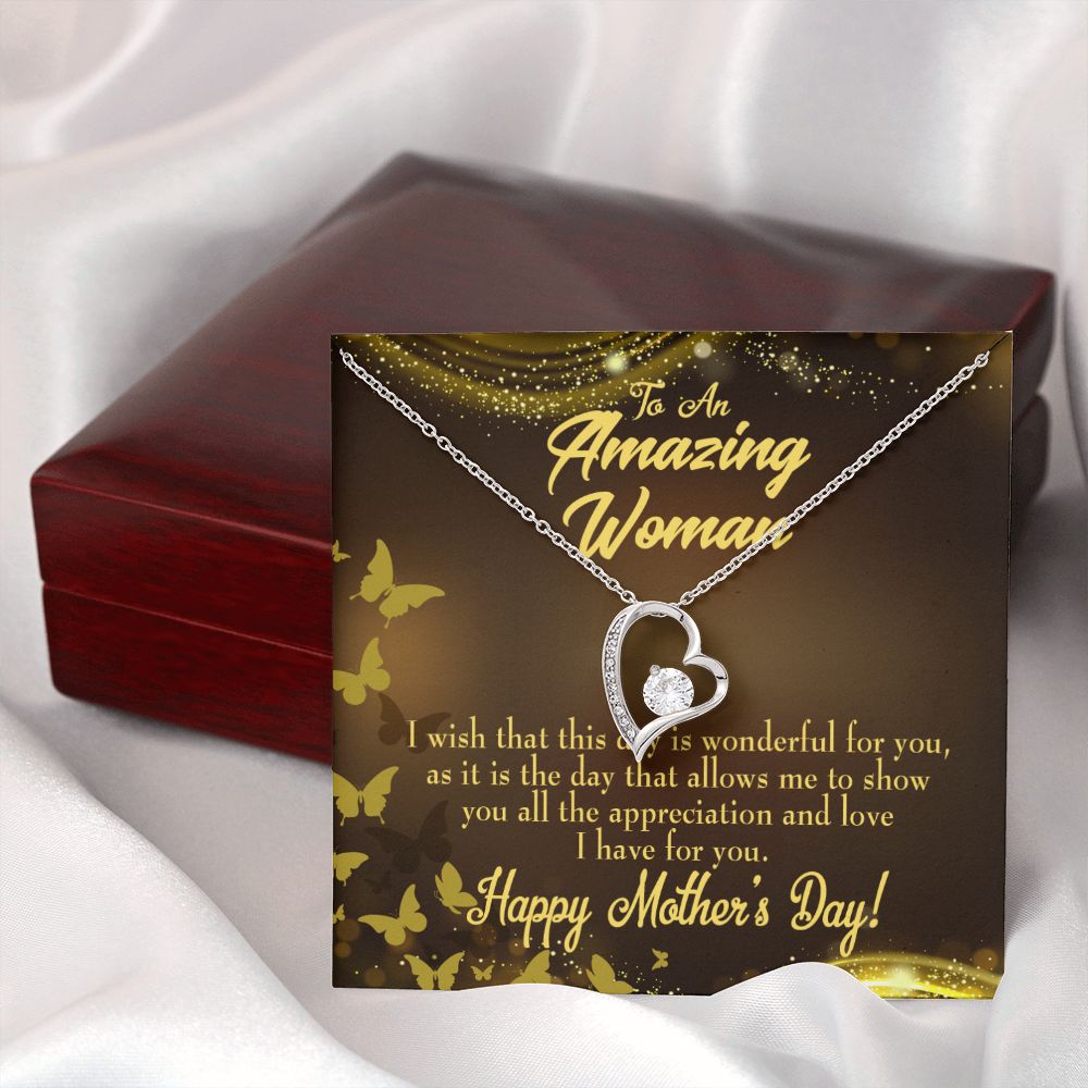 To Mom Wish This Day Forever Necklace w Message Card-Express Your Love Gifts