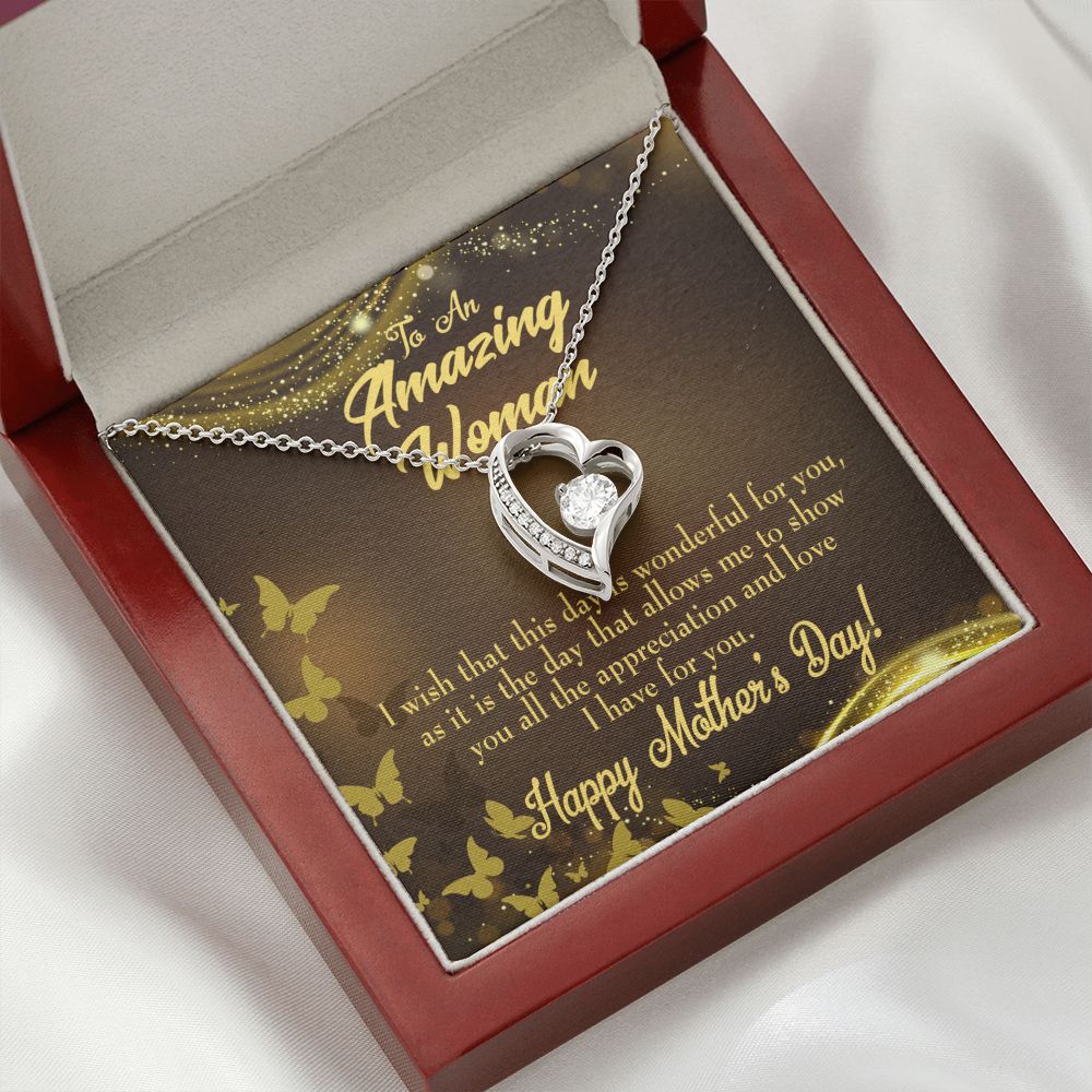 To Mom Wish This Day Forever Necklace w Message Card-Express Your Love Gifts