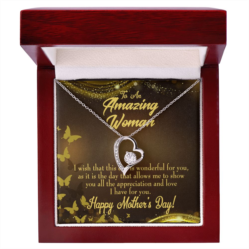 To Mom Wish This Day Forever Necklace w Message Card-Express Your Love Gifts