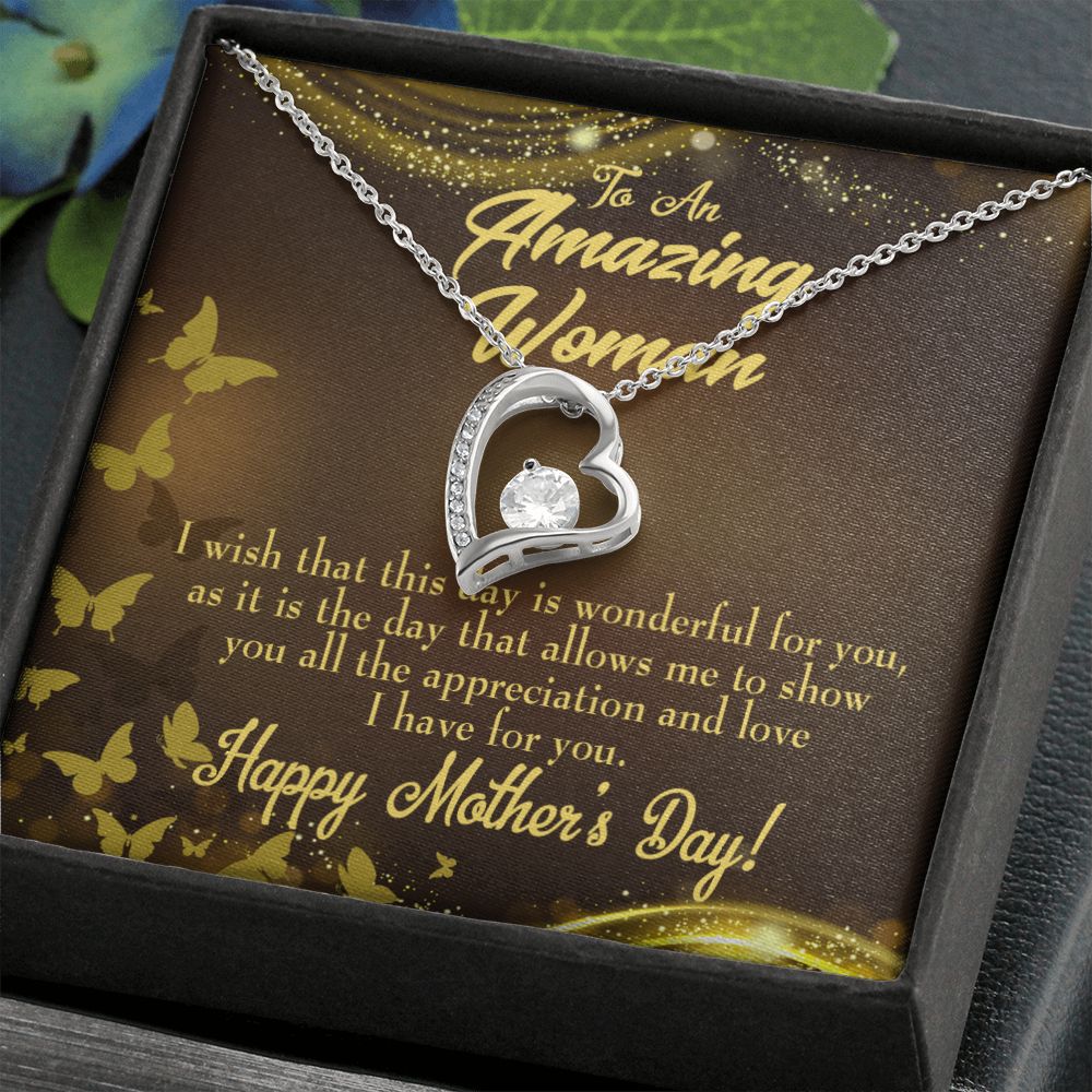 To Mom Wish This Day Forever Necklace w Message Card-Express Your Love Gifts