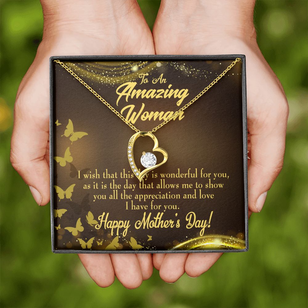 To Mom Wish This Day Forever Necklace w Message Card-Express Your Love Gifts