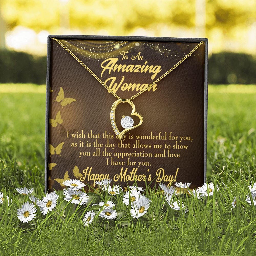 To Mom Wish This Day Forever Necklace w Message Card-Express Your Love Gifts
