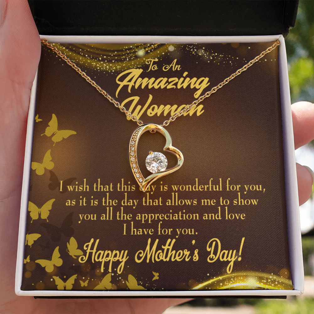 To Mom Wish This Day Forever Necklace w Message Card-Express Your Love Gifts