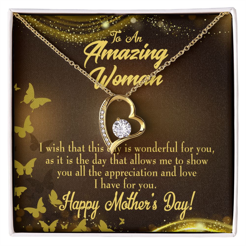 To Mom Wish This Day Forever Necklace w Message Card-Express Your Love Gifts