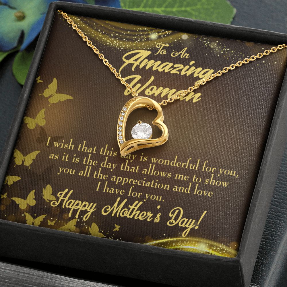 To Mom Wish This Day Forever Necklace w Message Card-Express Your Love Gifts