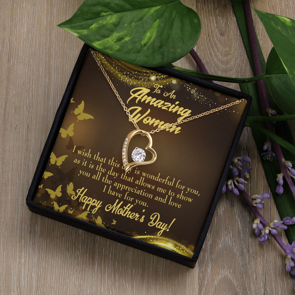 To Mom Wish This Day Forever Necklace w Message Card-Express Your Love Gifts