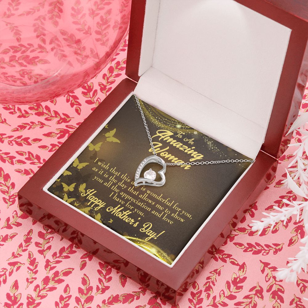 To Mom Wish This Day Forever Necklace w Message Card-Express Your Love Gifts