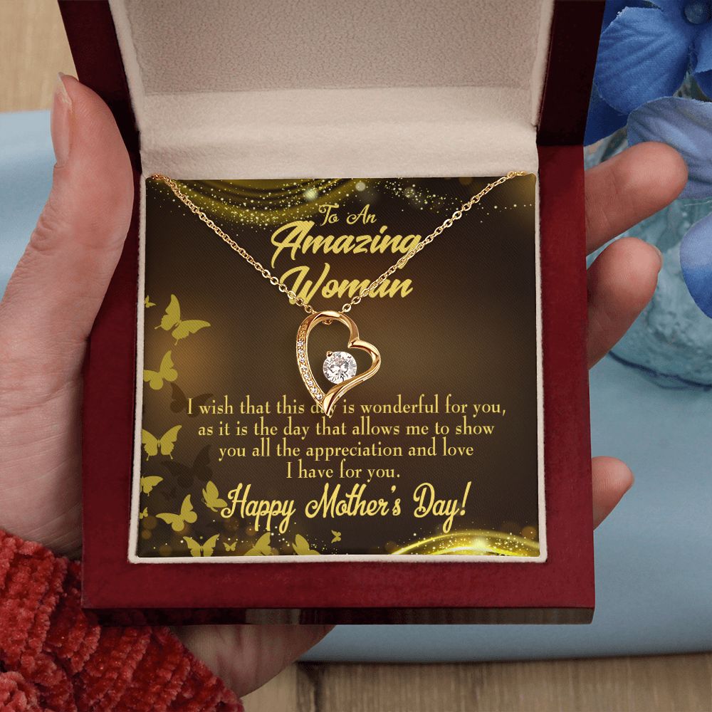 To Mom Wish This Day Forever Necklace w Message Card-Express Your Love Gifts