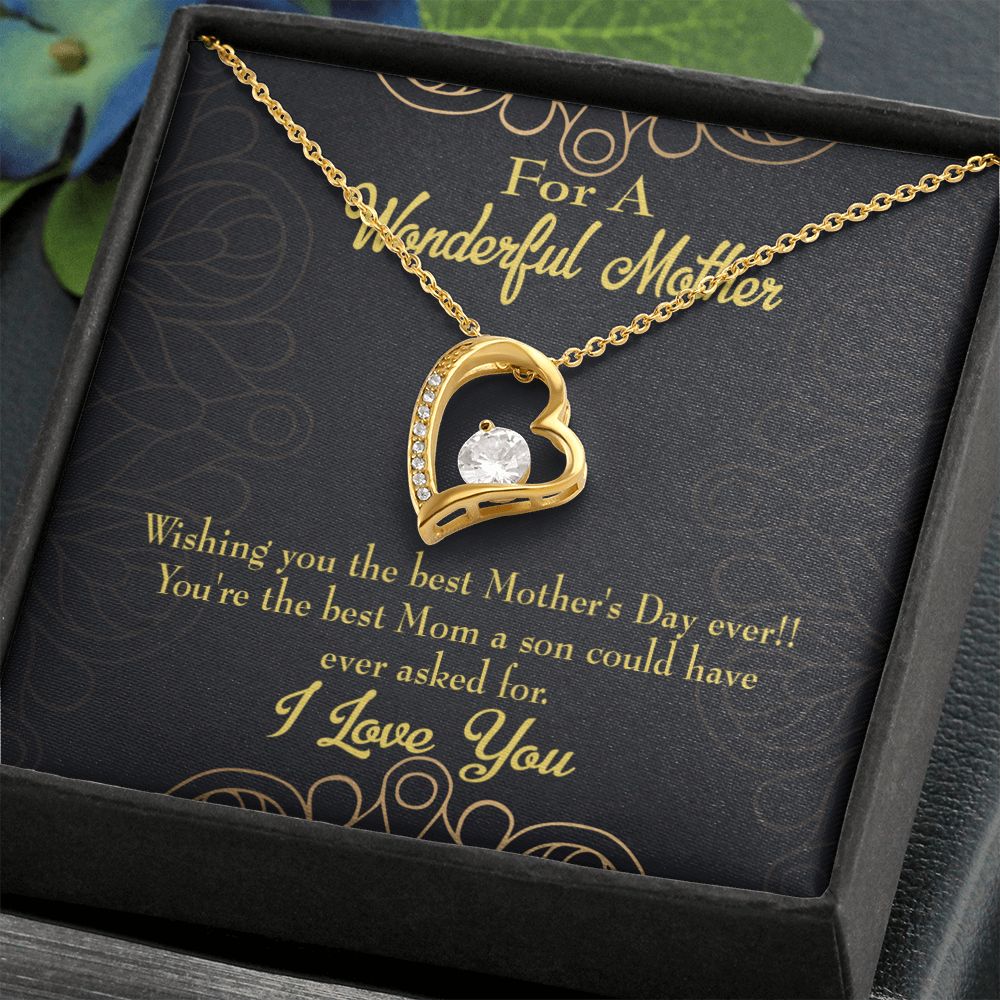 To Mom Wishing You Forever Necklace w Message Card-Express Your Love Gifts