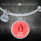 To Mom With Love Circle Pendant Bangle Stainless Steel or 18k Gold 18-22"-Express Your Love Gifts