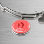 To Mom With Love Circle Pendant Bangle Stainless Steel or 18k Gold 18-22"-Express Your Love Gifts