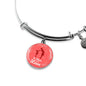 To Mom With Love Circle Pendant Bangle Stainless Steel or 18k Gold 18-22"-Express Your Love Gifts