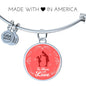 To Mom With Love Circle Pendant Bangle Stainless Steel or 18k Gold 18-22"-Express Your Love Gifts