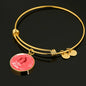 To Mom With Love Circle Pendant Bangle Stainless Steel or 18k Gold 18-22"-Express Your Love Gifts
