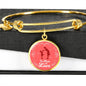 To Mom With Love Circle Pendant Bangle Stainless Steel or 18k Gold 18-22"-Express Your Love Gifts