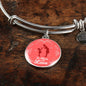 To Mom With Love Circle Pendant Bangle Stainless Steel or 18k Gold 18-22"-Express Your Love Gifts