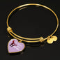 To Mom With Love Heart Bangle Stainless Steel or 18k Gold 18-22"-Express Your Love Gifts