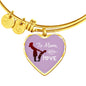 To Mom With Love Heart Bangle Stainless Steel or 18k Gold 18-22"-Express Your Love Gifts