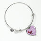 To Mom With Love Heart Bangle Stainless Steel or 18k Gold 18-22"-Express Your Love Gifts
