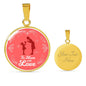 To Mom With Love Mom Gift Circle Necklace Stainless Steel or 18k Gold 18-22"-Express Your Love Gifts