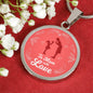 To Mom With Love Mom Gift Circle Necklace Stainless Steel or 18k Gold 18-22"-Express Your Love Gifts