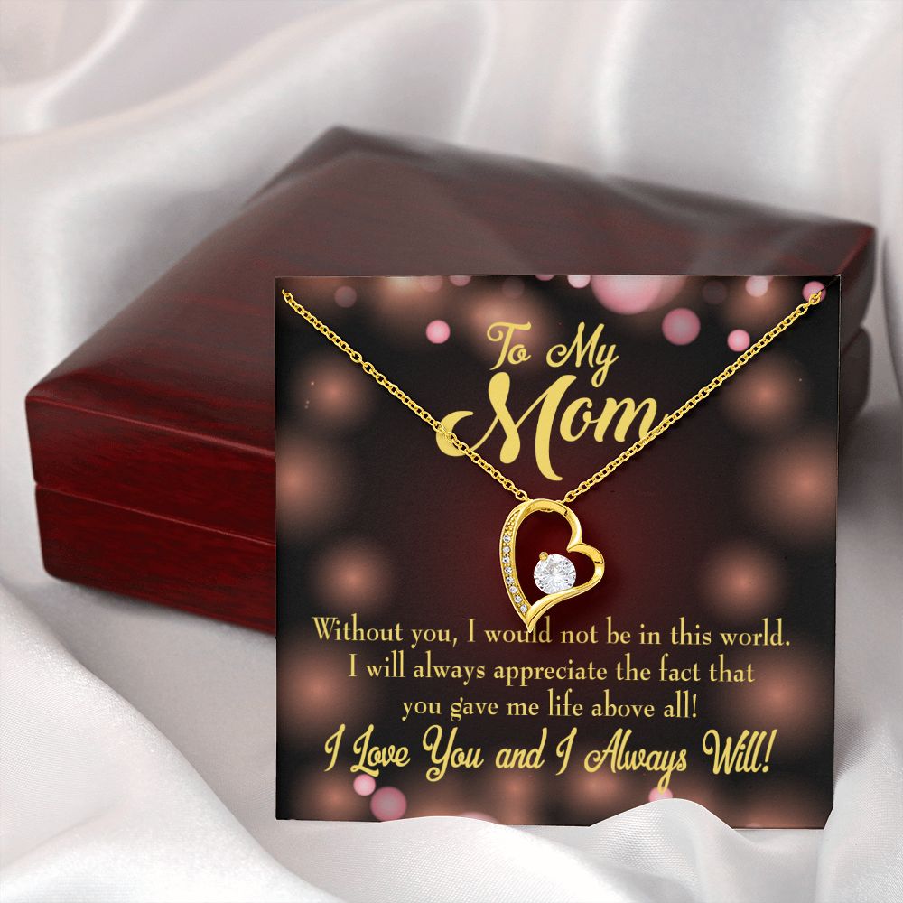 To Mom Without You Forever Necklace w Message Card-Express Your Love Gifts