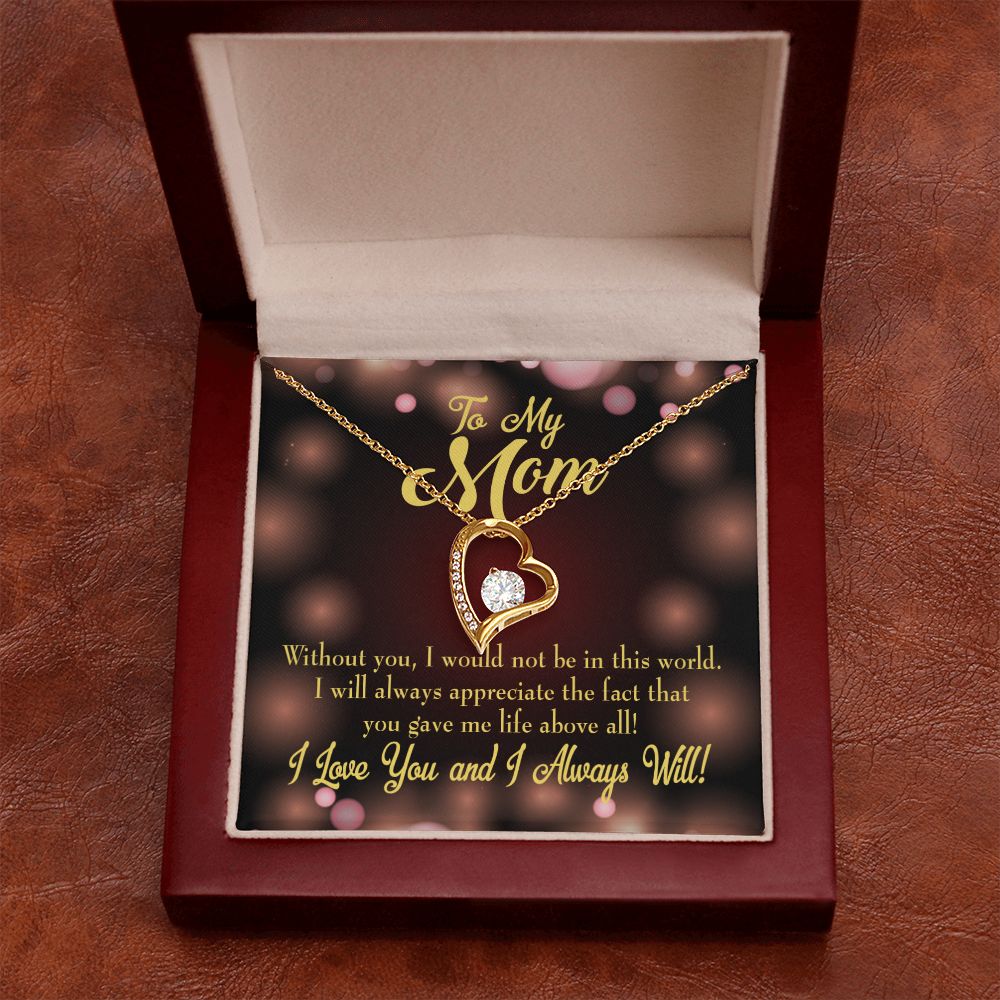 To Mom Without You Forever Necklace w Message Card-Express Your Love Gifts