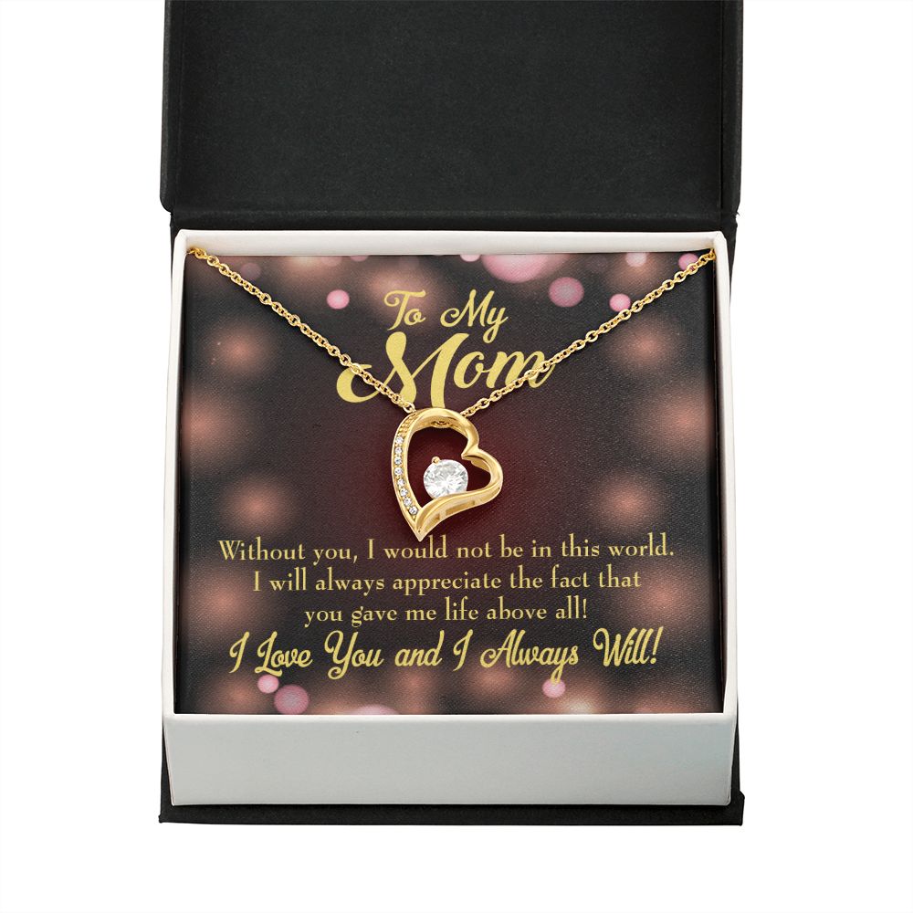 To Mom Without You Forever Necklace w Message Card-Express Your Love Gifts