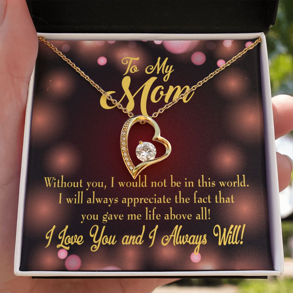 To Mom Without You Forever Necklace w Message Card-Express Your Love Gifts