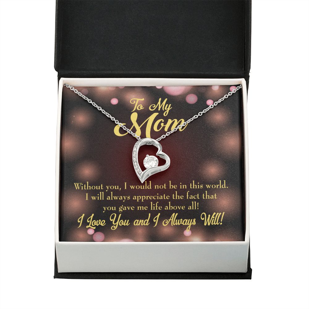 To Mom Without You Forever Necklace w Message Card-Express Your Love Gifts