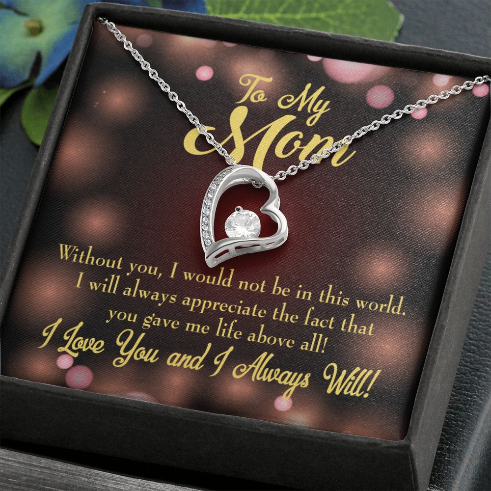 To Mom Without You Forever Necklace w Message Card-Express Your Love Gifts