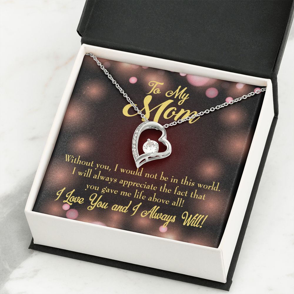 To Mom Without You Forever Necklace w Message Card-Express Your Love Gifts