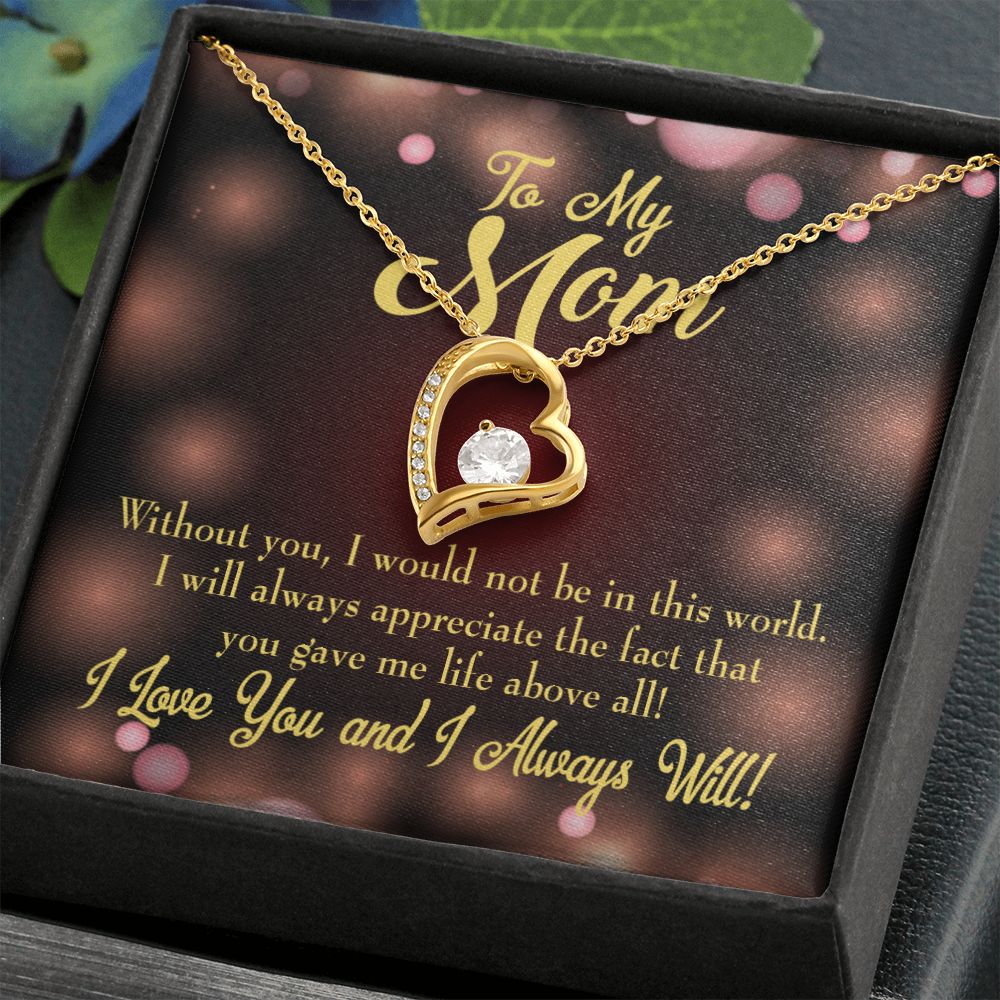 To Mom Without You Forever Necklace w Message Card-Express Your Love Gifts