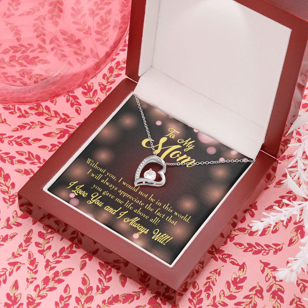 To Mom Without You Forever Necklace w Message Card-Express Your Love Gifts