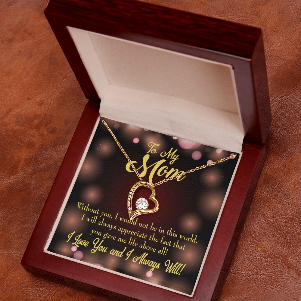 To Mom Without You Forever Necklace w Message Card-Express Your Love Gifts