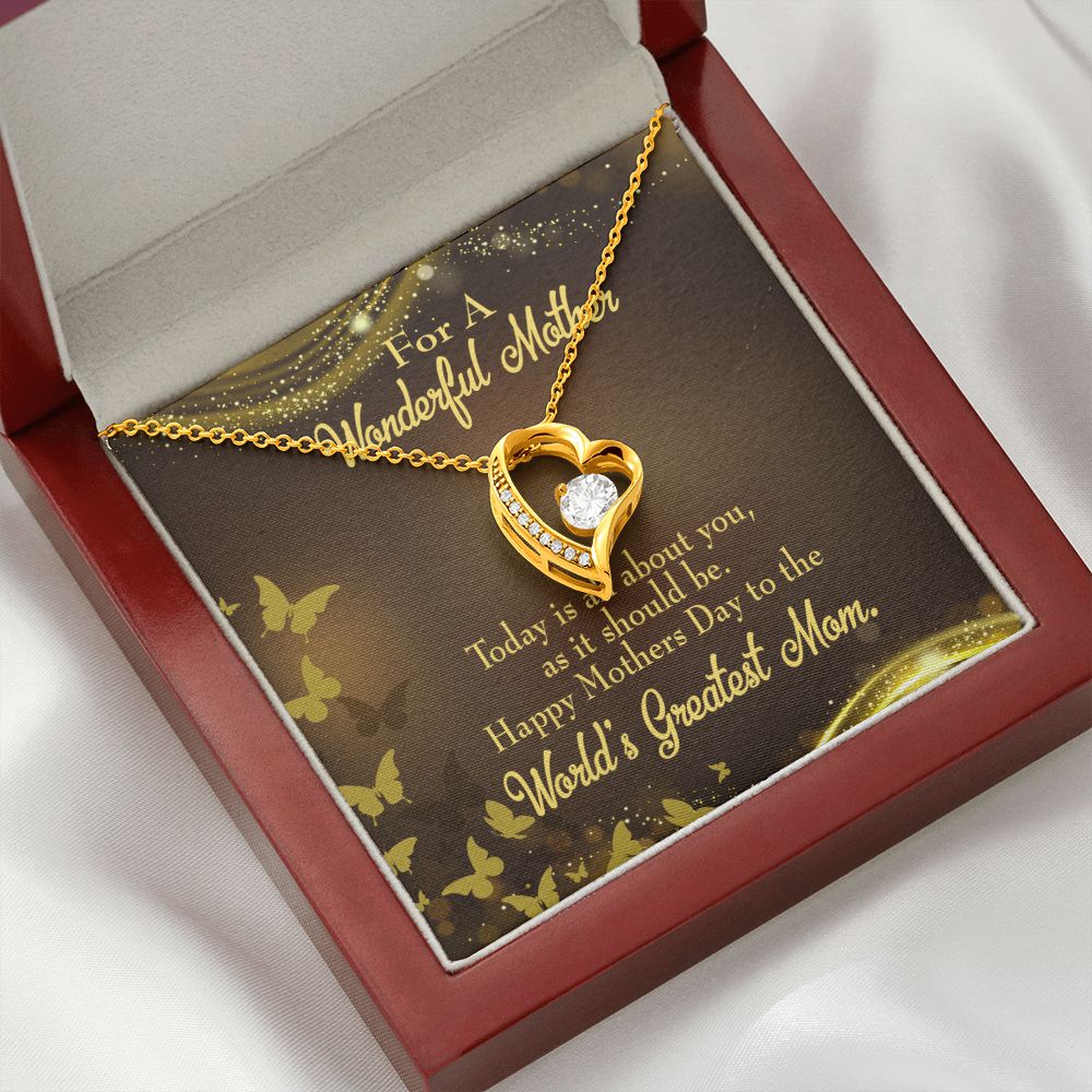 To Mom Wonderful Mother Forever Necklace w Message Card-Express Your Love Gifts
