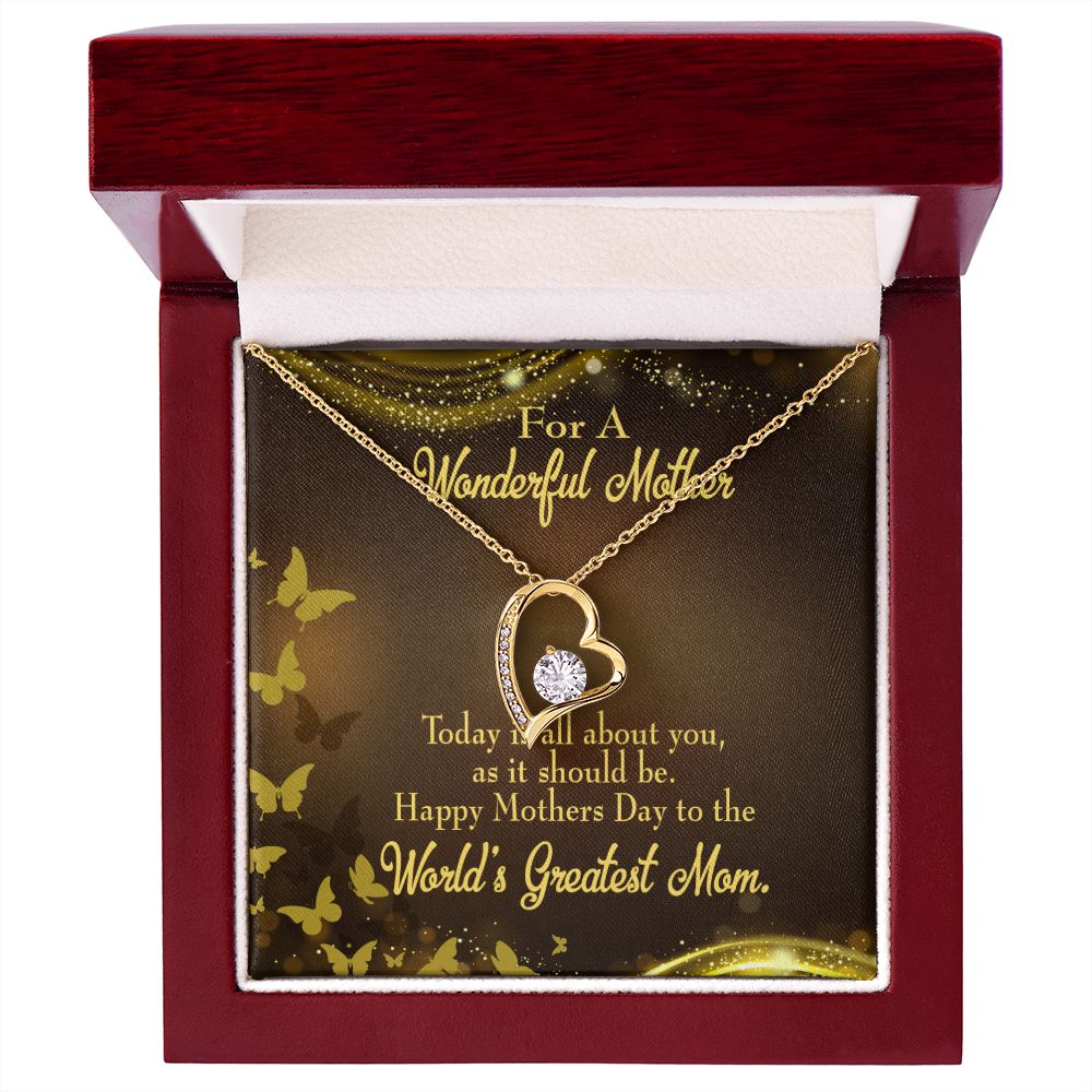 To Mom Wonderful Mother Forever Necklace w Message Card-Express Your Love Gifts