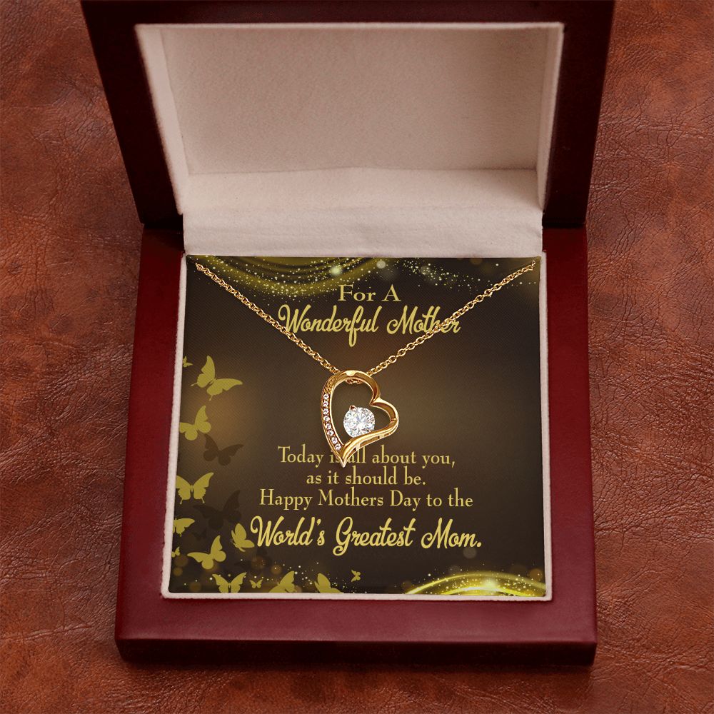 To Mom Wonderful Mother Forever Necklace w Message Card-Express Your Love Gifts