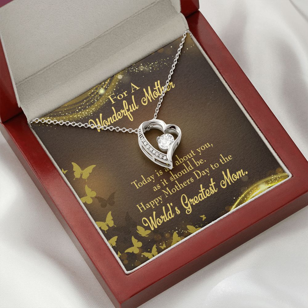 To Mom Wonderful Mother Forever Necklace w Message Card-Express Your Love Gifts
