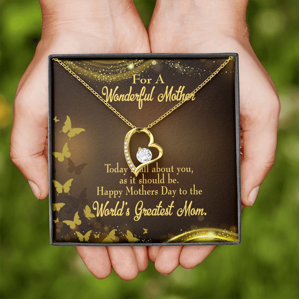 To Mom Wonderful Mother Forever Necklace w Message Card-Express Your Love Gifts
