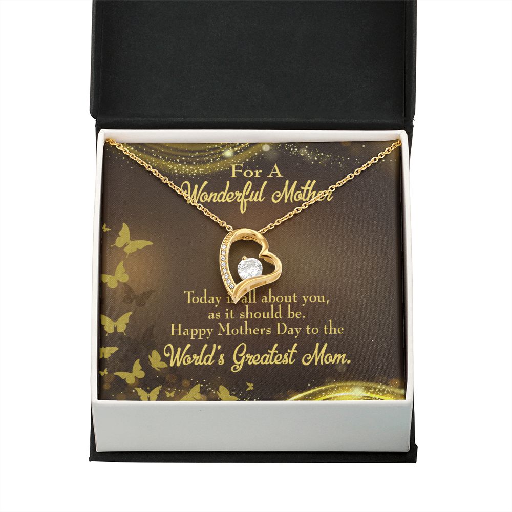 To Mom Wonderful Mother Forever Necklace w Message Card-Express Your Love Gifts
