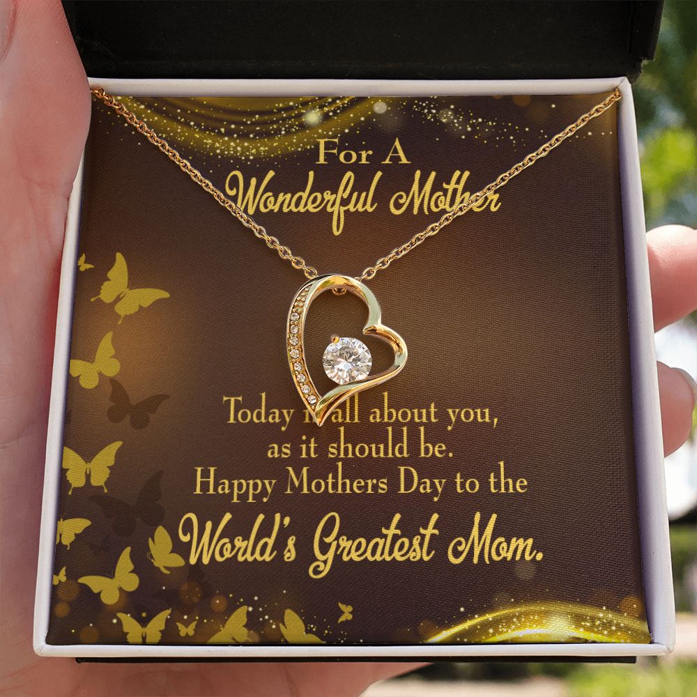 To Mom Wonderful Mother Forever Necklace w Message Card-Express Your Love Gifts