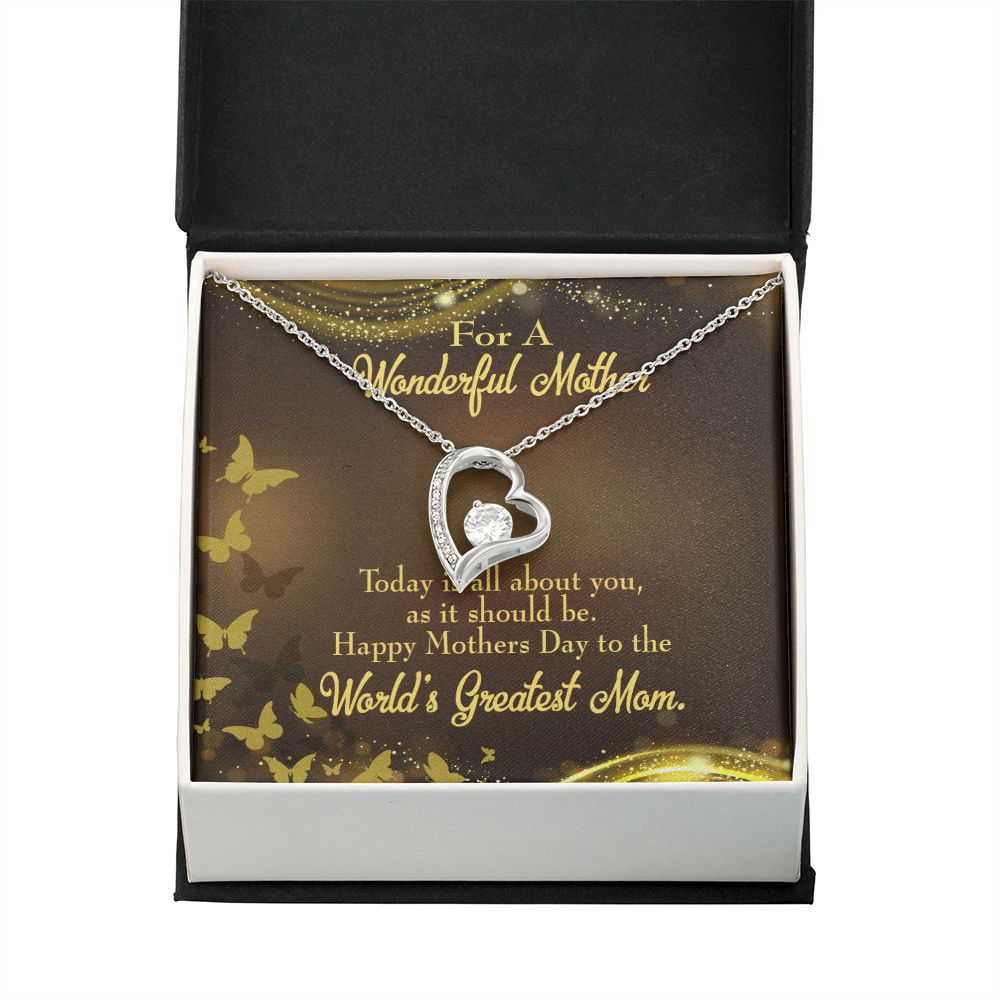 To Mom Wonderful Mother Forever Necklace w Message Card-Express Your Love Gifts